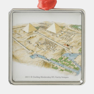 Adorno Metálico Ilustracion de pirámides de Giza