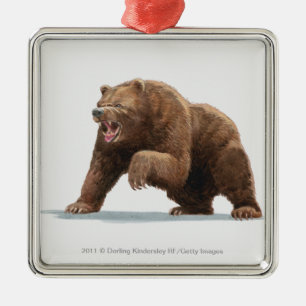Adorno Metálico Ilustracion de un oso de Brown