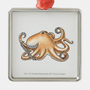 Adorno Metálico Ilustracion de un pulpo