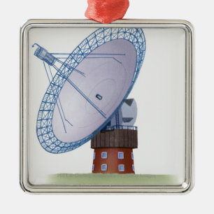 Adorno Metálico Ilustracion de un telescopio de radio