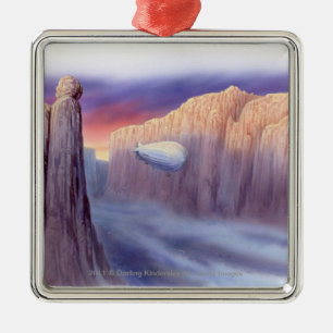 Adorno Metálico Ilustracion de viajar del dirigible