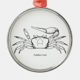Adorno Metálico Ilustracion del cangrejo de Fiddler (línea arte)