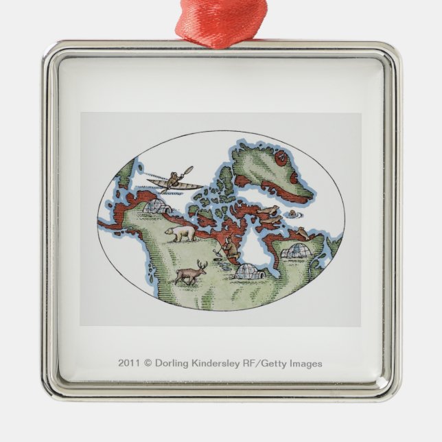 Adorno Metálico Ilustracion del territorio del Inuit (Frente)