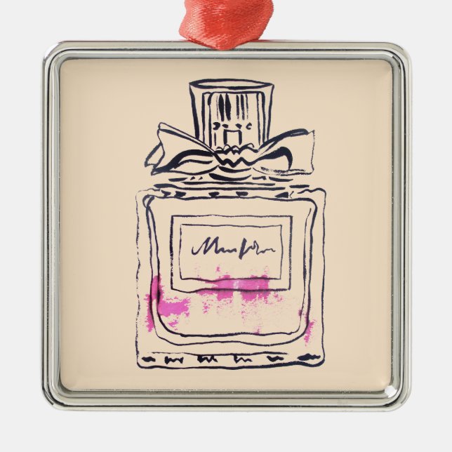 Adorno Metálico Ilustracion del watercolour de la moda de la (Frente)