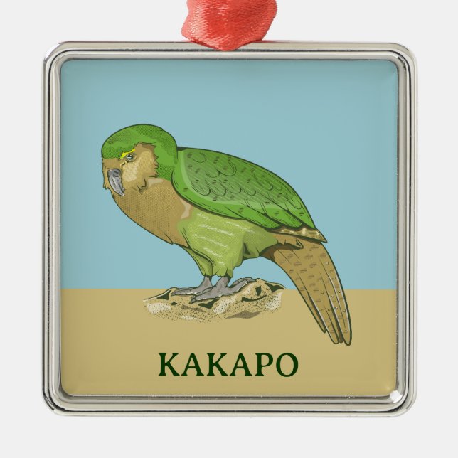 Adorno Metálico Ilustracion Kakapo (Frente)