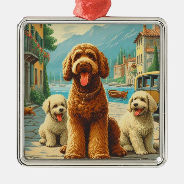 Adorno Metálico Ilustracion Lagotto Romagnolo (Frente)