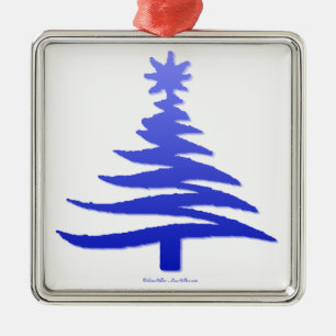 Adorno Metálico Ilustración moderna del árbol de Navidad Imprimir