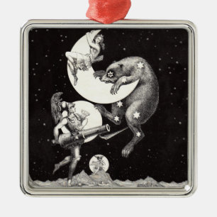 Adorno Metálico Ilustración Nocturna del Dios del Universo del Cie