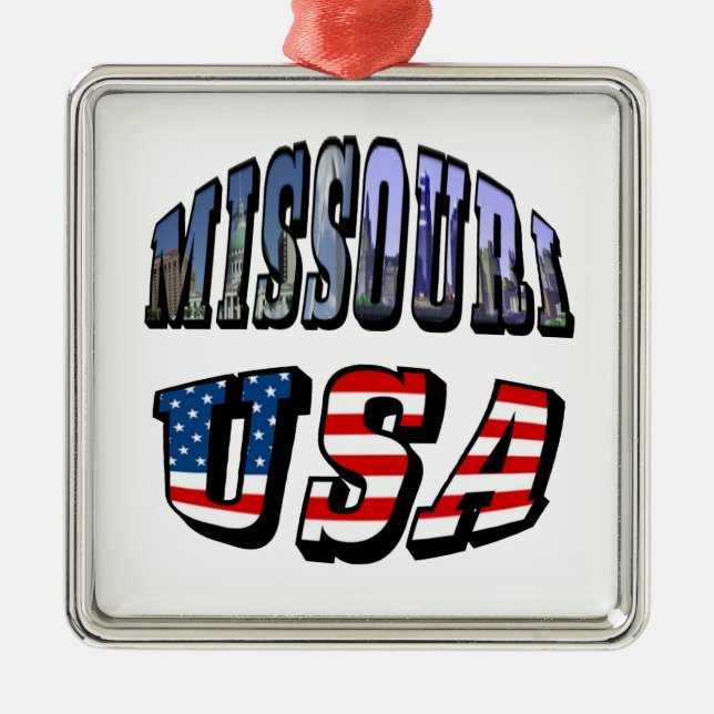 Adorno Metálico Imagen de Missouri y texto de Estados Unidos (Frente)