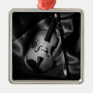Adorno Metálico Imagen en blanco y negro de un violín