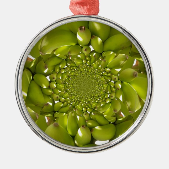 Adorno Metálico Imagen/gráfico de arte verde caleidoscopio bananer (Frente)
