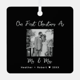 Adorno Metálico Imagen personalizada Nuestra primera Navidad casad