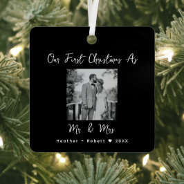 Adorno Metálico Imagen personalizada Nuestra primera Navidad casad