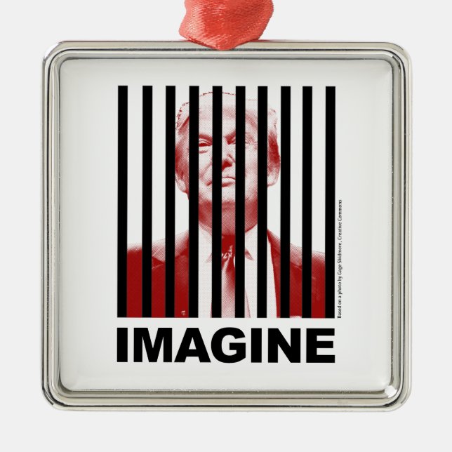 Adorno Metálico Imaginen a Trump tras las rejas (Frente)