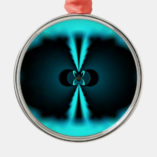 Adorno Metálico Impresión de arte abstracto de cian y negro