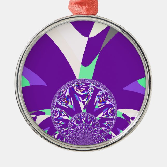 Adorno Metálico Impresión de arte azul cian kaleidoscope (Frente)