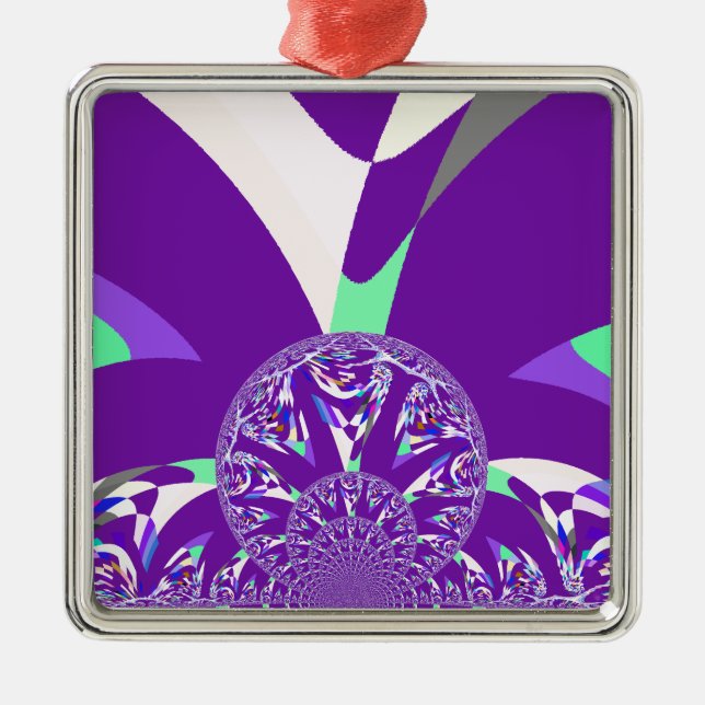 Adorno Metálico Impresión de arte azul cian kaleidoscope (Frente)