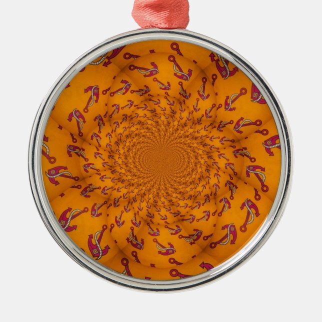 Adorno Metálico Impresión de arte de ancla Kaleidoscope (Frente)