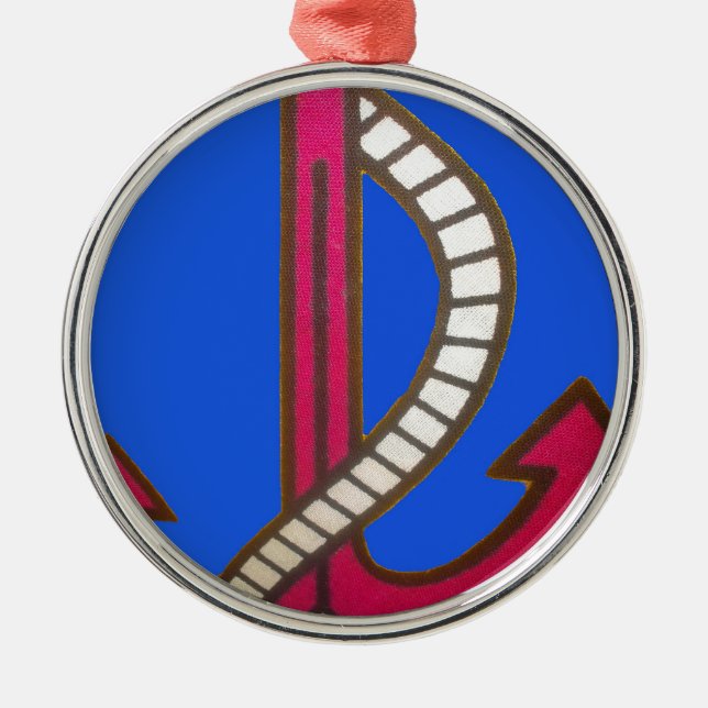 Adorno Metálico Impresión de arte de ancla roja (Frente)