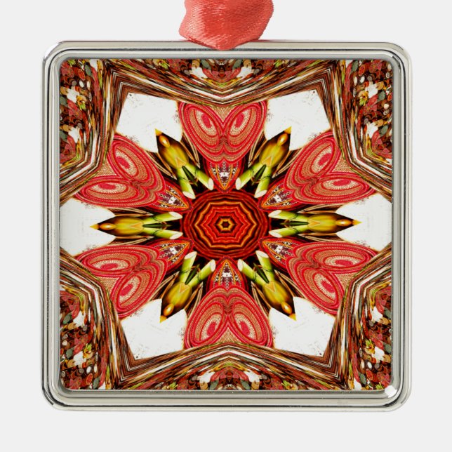 Adorno Metálico Impresión de arte floral Doodle (Frente)