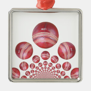 Adorno Metálico Impresión de bolas de cricket para aficionados al