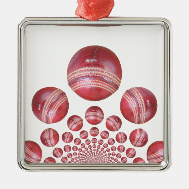 Adorno Metálico Impresión de bolas de cricket para aficionados al  (Frente)