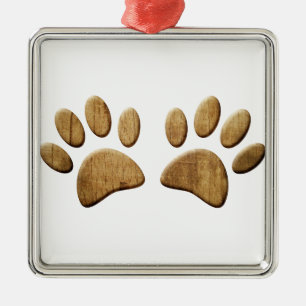 Adorno Metálico Impresión de hojas de madera de perro