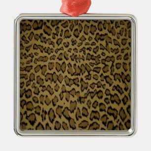 ADORNO METÁLICO IMPRESIÓN DE LEOPARDO ANIMAL