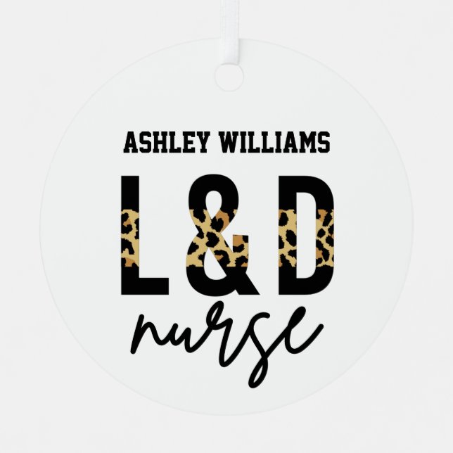 Adorno Metálico Impresión de leopardo de mano de obra L y D Enferm (Anverso)