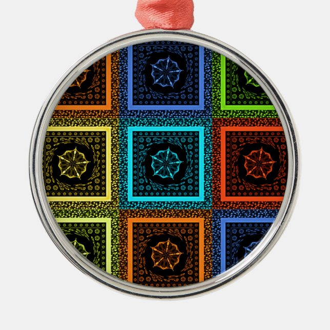 Adorno Metálico Impresión de patrones africanos controlados (Frente)