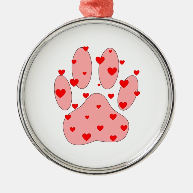 Adorno Metálico Impresión de pintas rosadas con corazón (Frente)