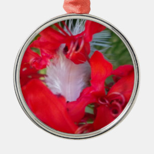 Adorno Metálico Impresión de pinturas de plumas de pepino rojo