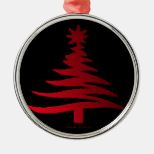 Adorno Metálico Impresión de plantilla de árbol de Navidad moderno