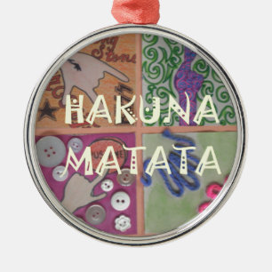 Adorno Metálico Impresión de Rótulo Hakuna Matata