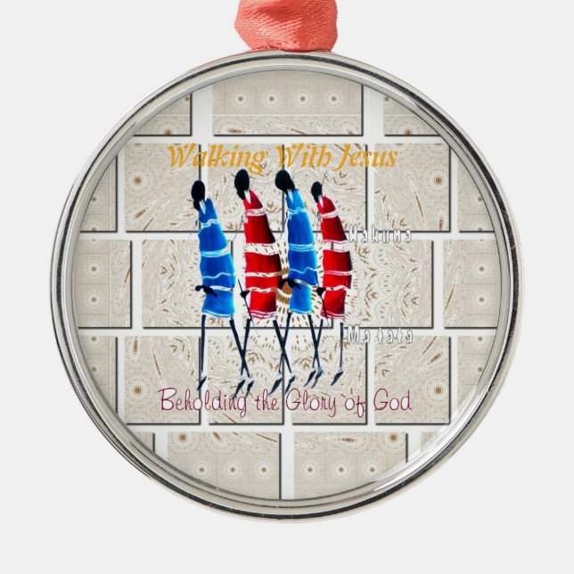 Adorno Metálico Impresión del arte cristiano masái morans (Frente)