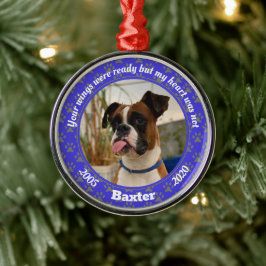 Adorno Metálico Impresión personalizada de Blue Paw en memoria de 