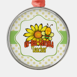 Adorno Metálico Increíble profesor con girasoles y abejas