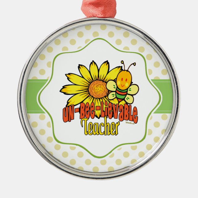 Adorno Metálico Increíble profesor con girasoles y abejas (Frente)