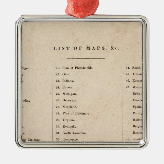 Adorno Metálico Índice del atlas general del mundo (Frente)