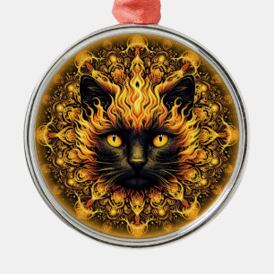 Adorno Metálico Inferno Kitty Mandala