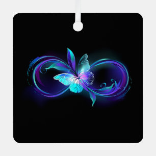 Adorno Metálico Infinito brillante con mariposa mágica