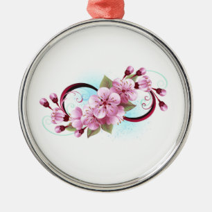 Adorno Metálico Infinito con las flores de flores de Sakura Blosso