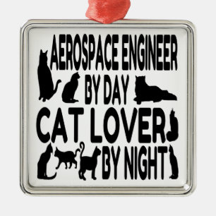 Adorno Metálico Ingeniero Aeroespacial Cat Lover