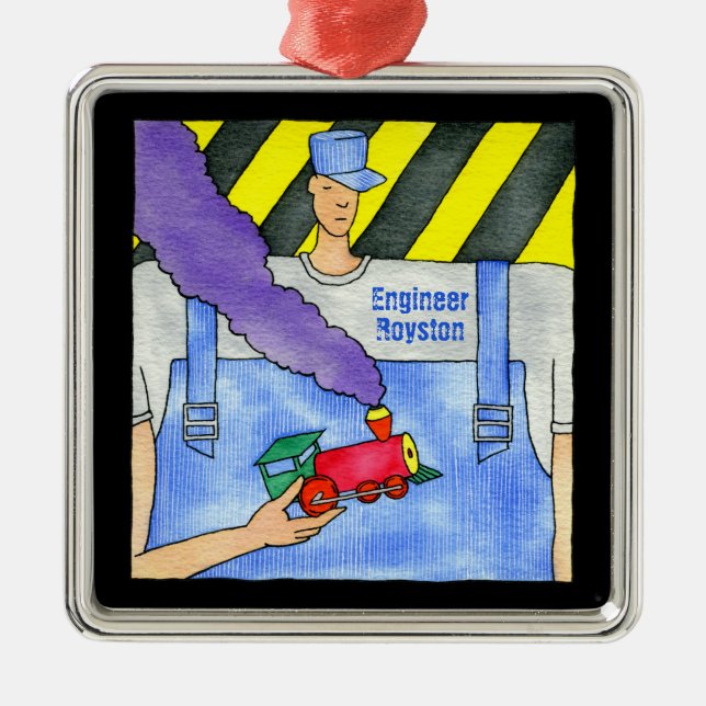 Adorno Metálico Ingeniero del tren de Choo Choo (Frente)