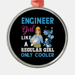 Adorno Metálico Ingeniero Orgulloso Chica