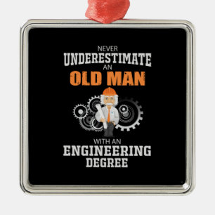 Adorno Metálico Ingeniero Viejo Con Licenciatura En Ingeniería