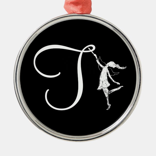 Adorno Metálico Inicial de la hada del arte: T (Frente)