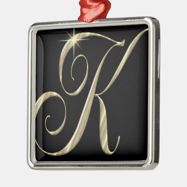 Adorno Metálico Iniciales del monograma K del oro (Izquierda)