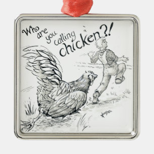 Adorno Metálico Inktober 2018 Día 5 - Persecución de Gallinas