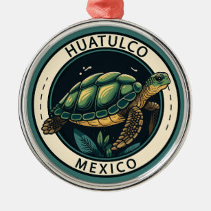 Adorno Metálico Insignia de tortuga de Huatulco México